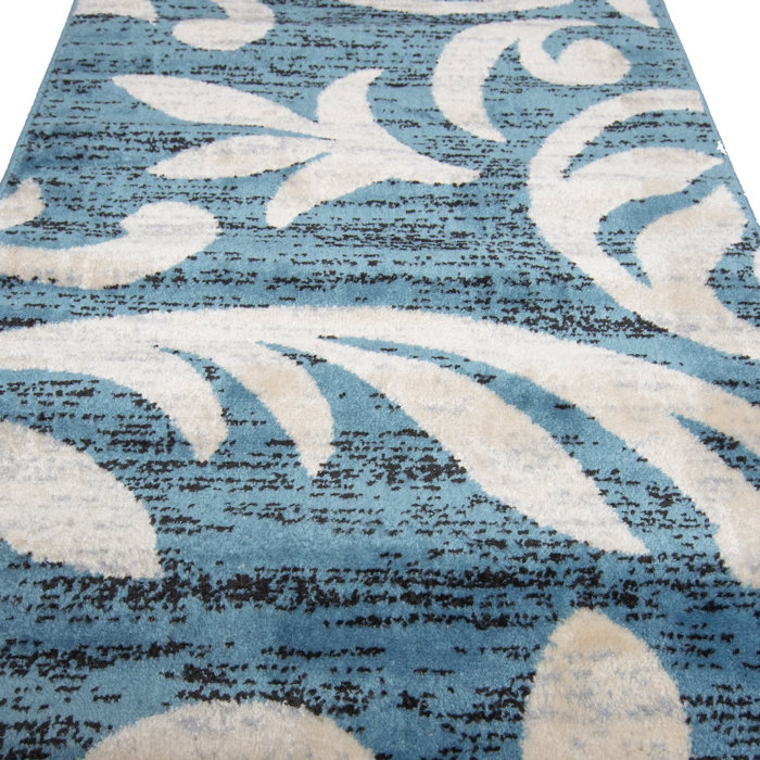 Charlton Home® Knoxville Performance Blue Rug & Reviews Wayfair